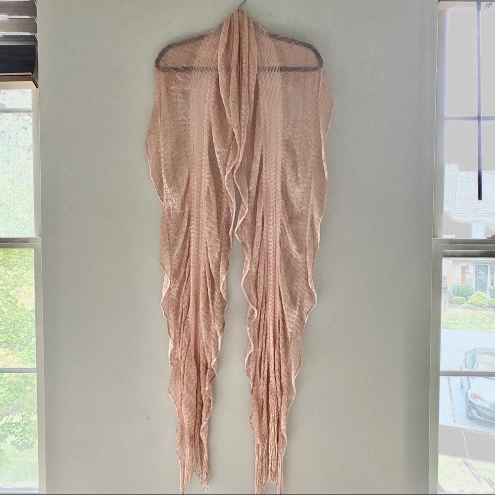MICHAEL Michael Kors Blush Pink Lightweight Ruffled Scarf Wrap